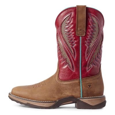 Ariat Anthem VentTEK Kahverengi / Kırmızı Western Csizma Bayan (33277-926)